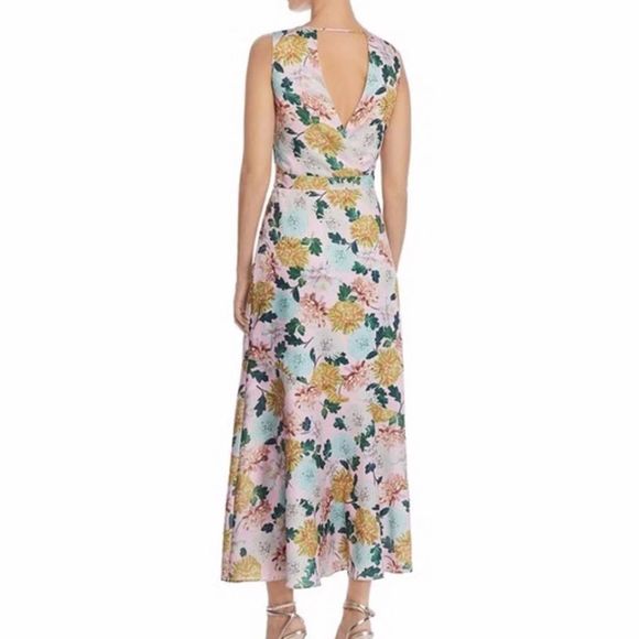 Sam Edelman Womens Pink Multi Floral Double-V Daytime Midi Dress Size 14 - Picture 2 of 8